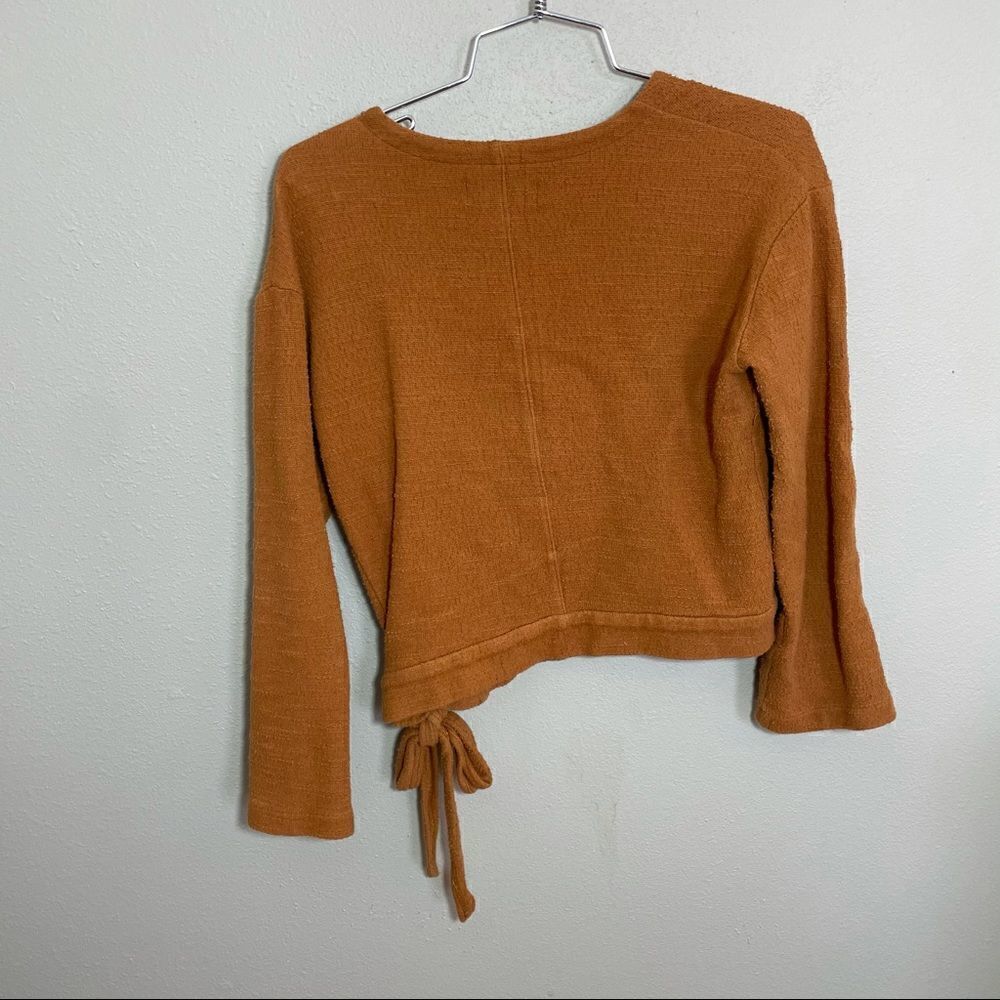 Madewell Texture & Thread Orange Wrap Tie Top - Picture 4 of 4